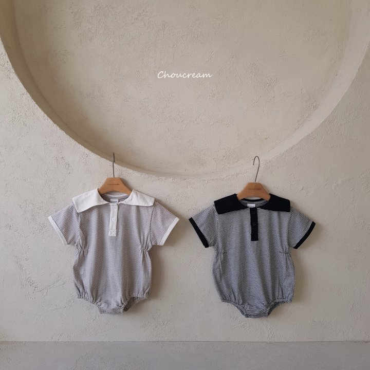Choucream - Korean Baby Fashion - #babyfashion - Striped Sailor Suit