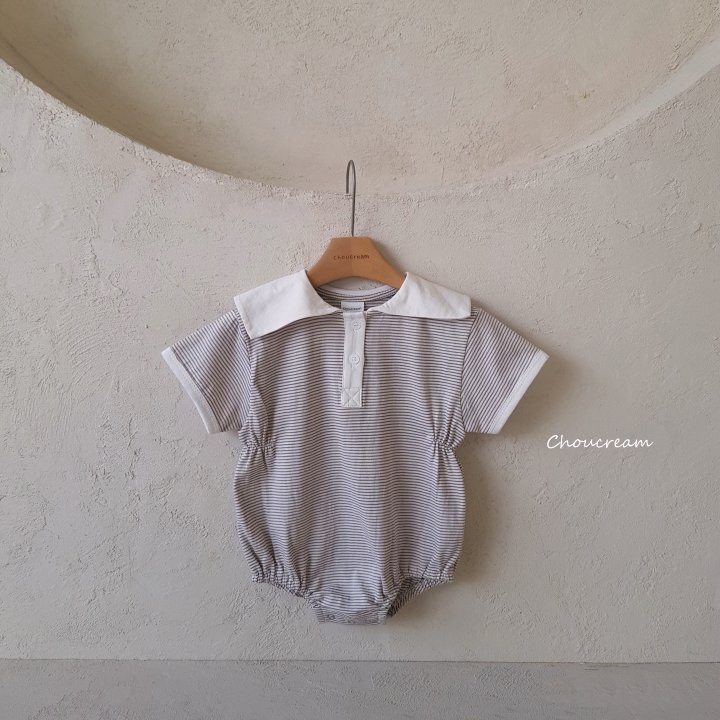 Choucream - Korean Baby Fashion - #babyfever - Striped Sailor Suit - 2