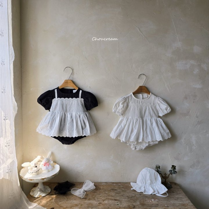 Choucream - Korean Baby Fashion - #babyfever - Lace Bustier Suit