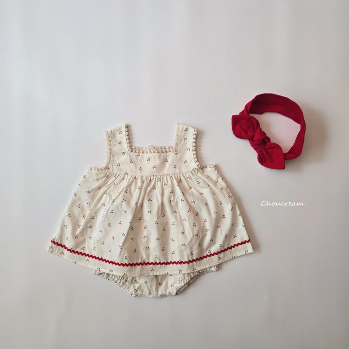 Choucream - Korean Baby Fashion - #babyfever - Mini Cherry Set (Blouse + Bloomer Set) - 11