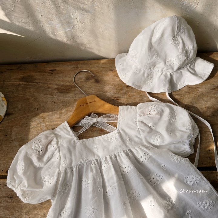 Choucream - Korean Baby Fashion - #babygirlfashion - Puff Lace One-piece - 12