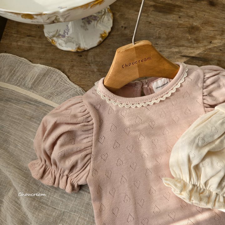 Choucream - Korean Baby Fashion - #babygirlfashion - Eyelet Puff Tee - 8