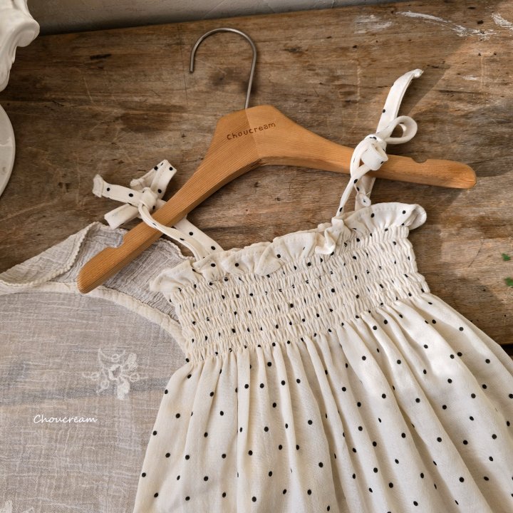 Choucream - Korean Baby Fashion - #babygirlfashion - Dot Shirred Suit - 7