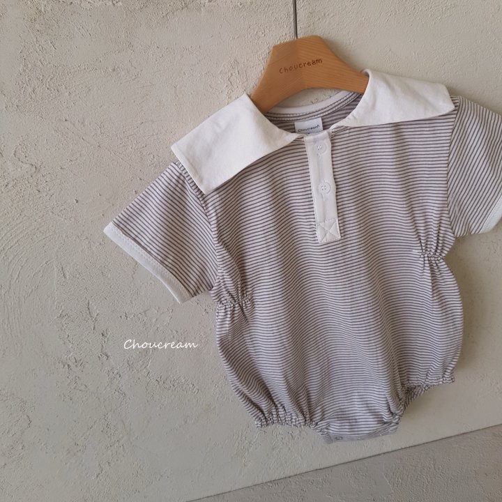 Choucream - Korean Baby Fashion - #babygirlfashion - Striped Sailor Suit - 3