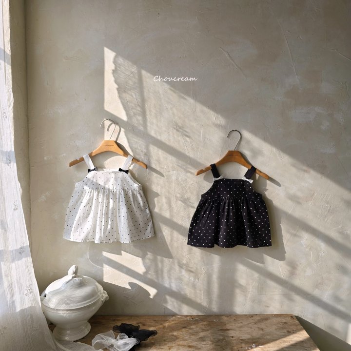 Choucream - Korean Baby Fashion - #babygirlfashion - Dot Ribbon One-piece