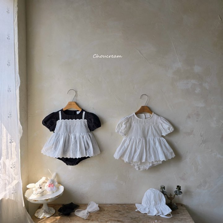 Choucream - Korean Baby Fashion - #babygirlfashion - Lace Bustier Suit - 2