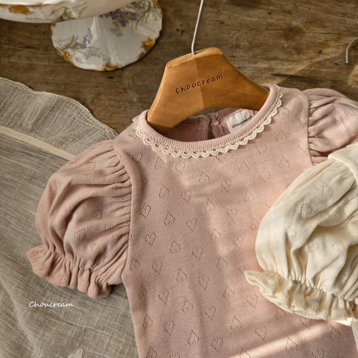 Choucream - Korean Baby Fashion - #babylifestyle - Eyelet Puff Tee - 9