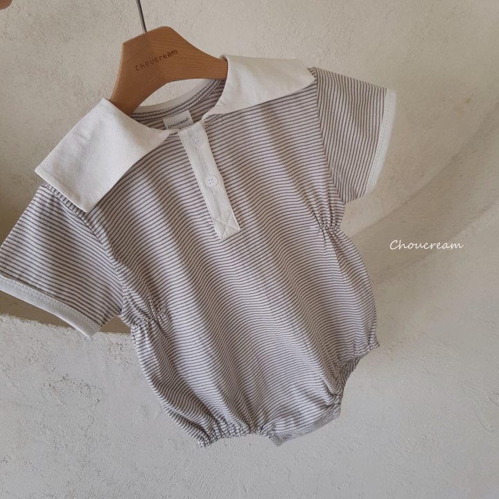Choucream - Korean Baby Fashion - #babygirlfashion - Striped Sailor Suit - 4
