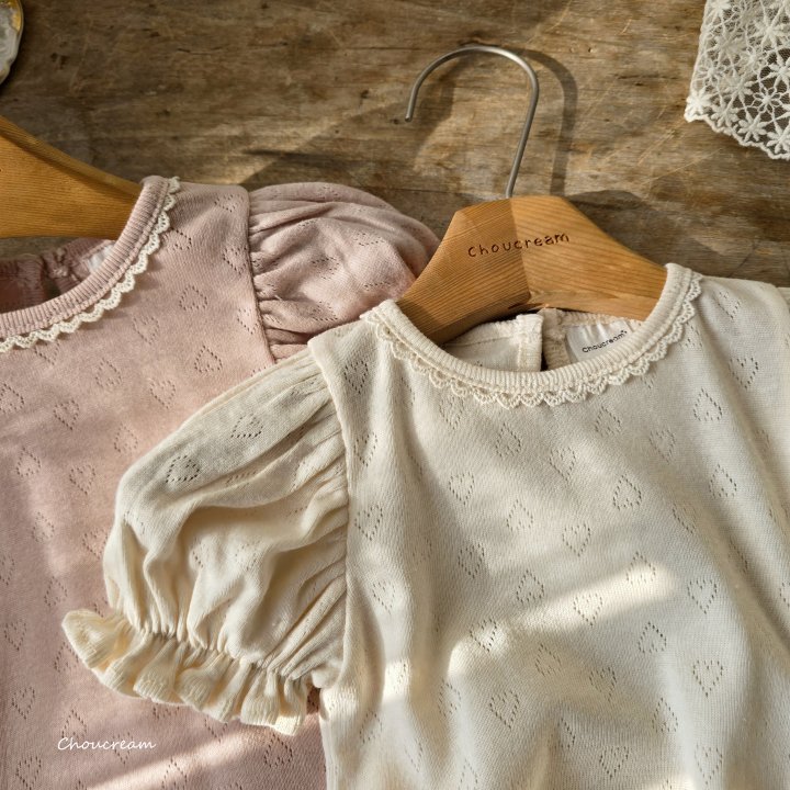 Choucream - Korean Baby Fashion - #babyoninstagram - Eyelet Puff Tee - 10