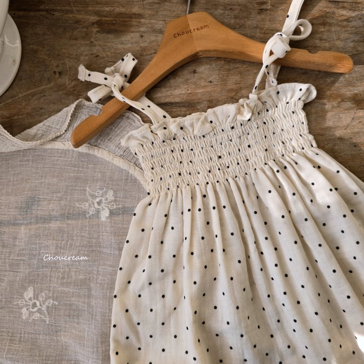 Choucream - Korean Baby Fashion - #babyoninstagram - Dot Shirred Suit - 9