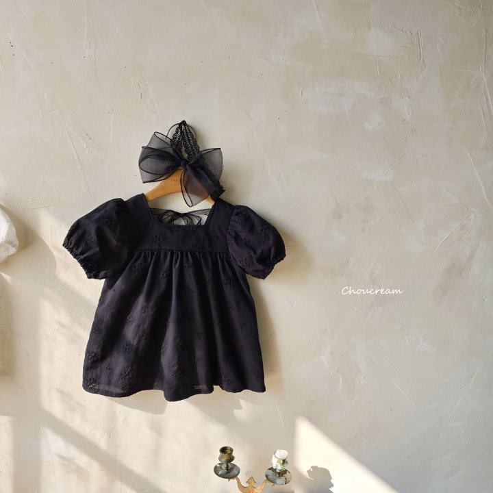 Choucream - Korean Baby Fashion - #babyootd - Puff Lace One-piece
