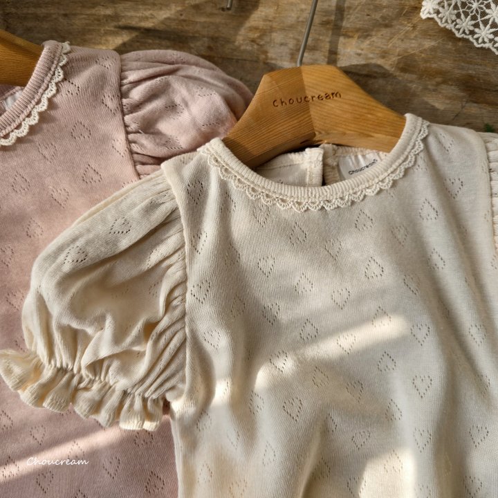 Choucream - Korean Baby Fashion - #babyootd - Eyelet Puff Tee - 11