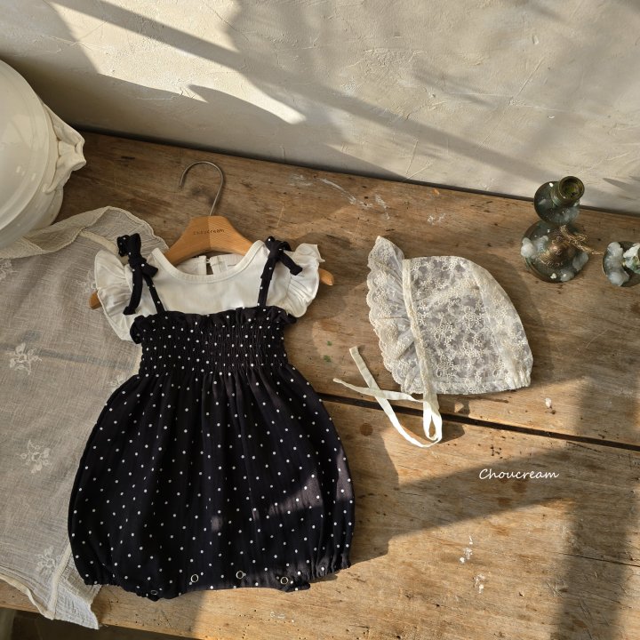 Choucream - Korean Baby Fashion - #babyootd - Dot Shirred Suit - 10