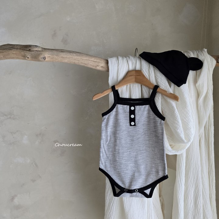 Choucream - Korean Baby Fashion - #babyootd - Striped Sleeveless Suit - 9