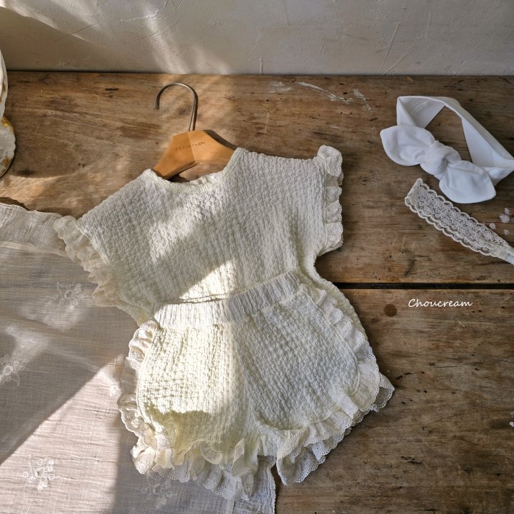 Choucream - Korean Baby Fashion - #babyootd - Liz Frill Set (Top + Shorts Set) - 11
