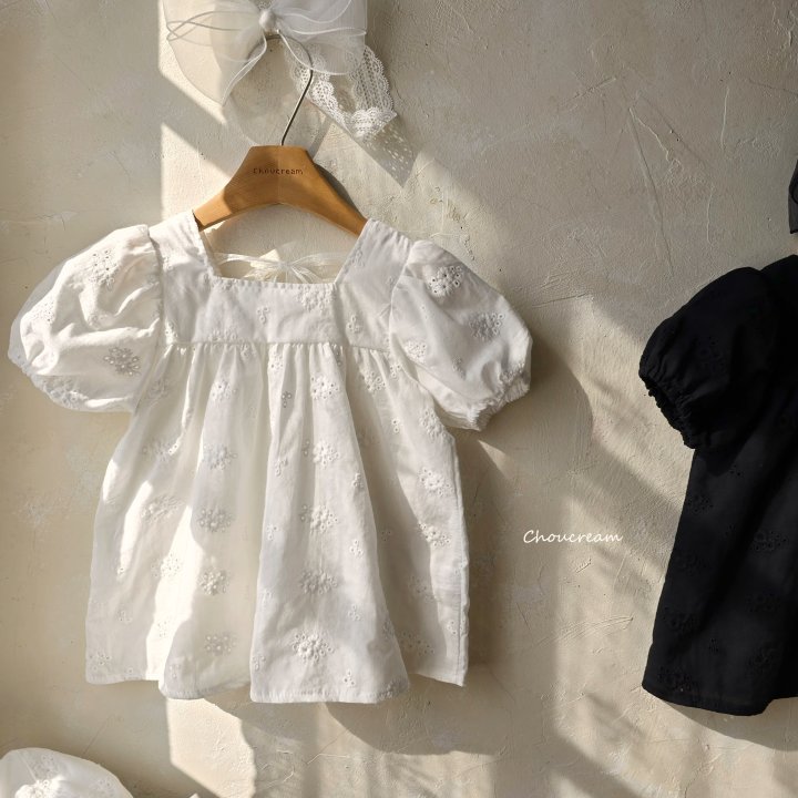 Choucream - Korean Baby Fashion - #babyoutfit - Puff Lace One-piece - 2