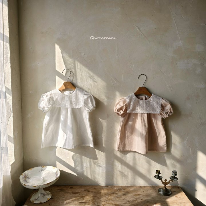 Choucream - Korean Baby Fashion - #babyoutfit - Lace Collar Dress