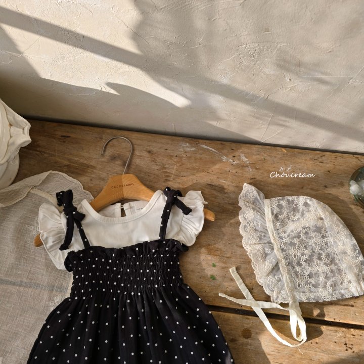 Choucream - Korean Baby Fashion - #babyoutfit - Dot Shirred Suit - 11