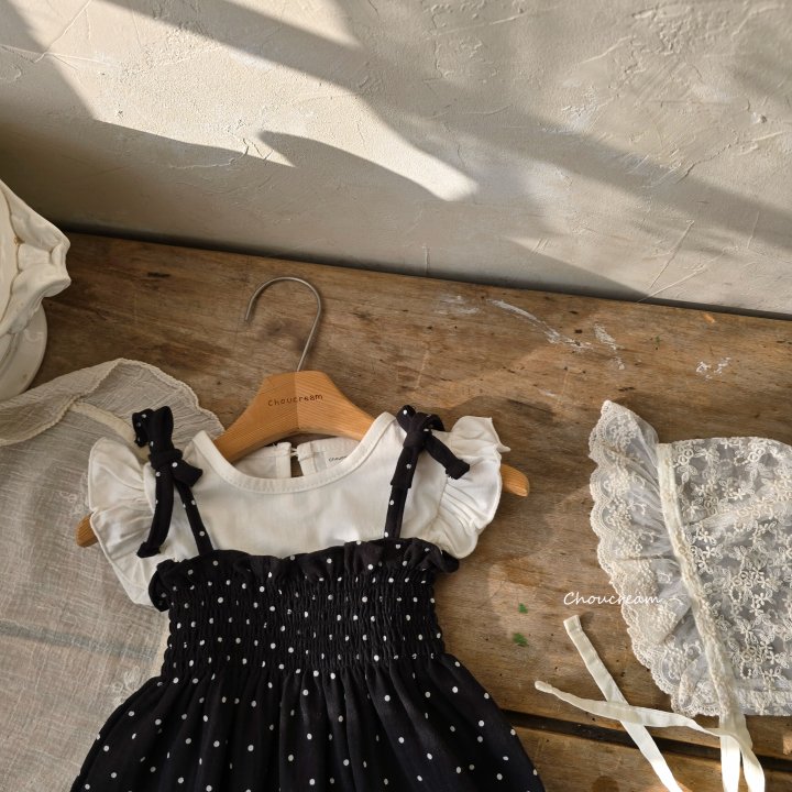 Choucream - Korean Baby Fashion - #babyoutfit - Dot Shirred Suit - 12