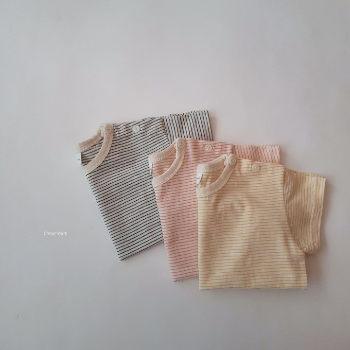 Choucream - Korean Baby Fashion - #babyoutfit - Bebe Striped Tee (Summer)