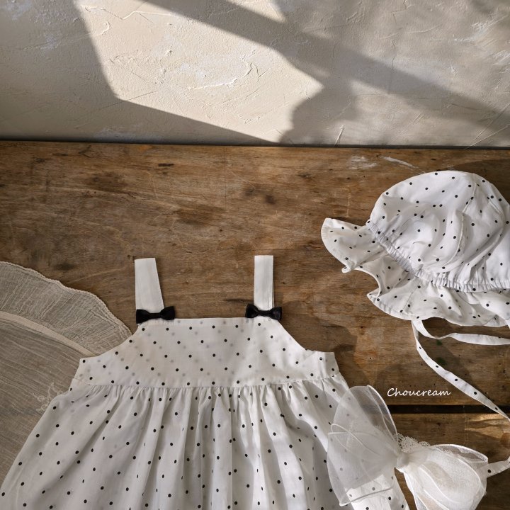 Choucream - Korean Baby Fashion - #babyoutfit - Dot Ribbon One-piece - 6