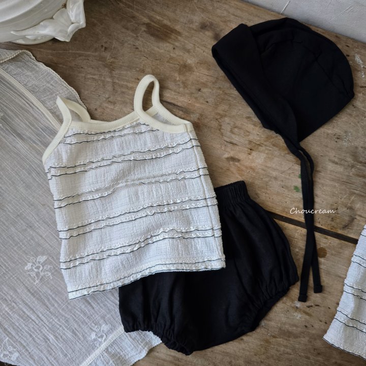 Choucream - Korean Baby Fashion - #babyoutfit - Tiered Strap Sleeveless Tee - 5