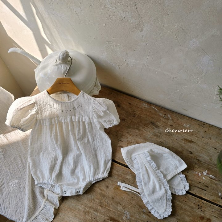 Choucream - Korean Baby Fashion - #babywear - Heart Rabbit Suit (with Bonnet Set) - 11