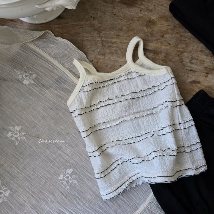 Choucream - Korean Baby Fashion - #babywear - Tiered Strap Sleeveless Tee - 6