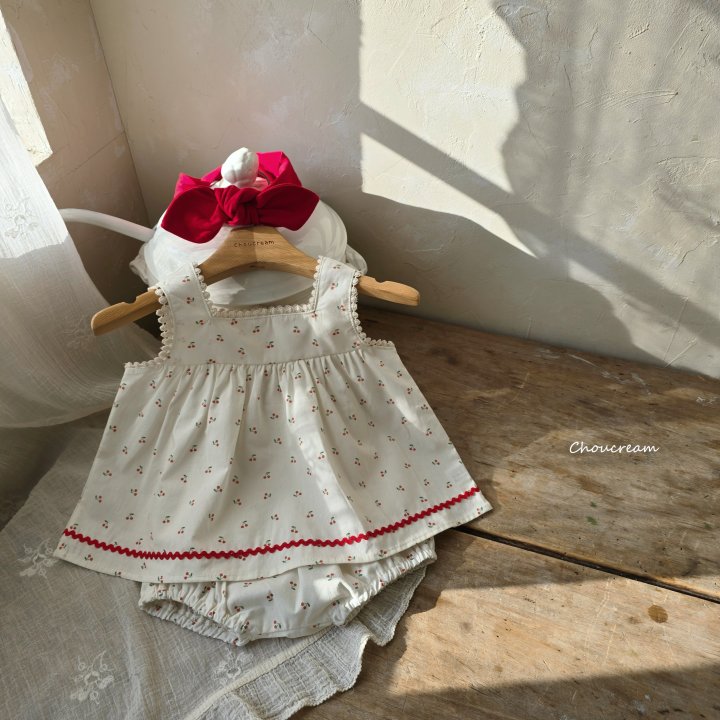 Choucream - Korean Baby Fashion - #babywear - Mini Cherry Set (Blouse + Bloomer Set) - 3