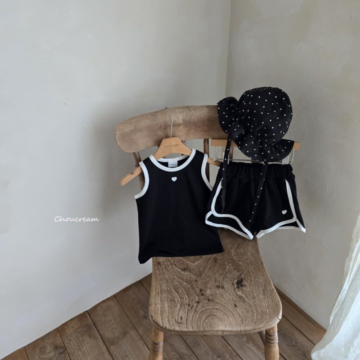 Choucream - Korean Baby Fashion - #onlinebabyboutique - Heart Sleeveless Top Bottom Set - 11