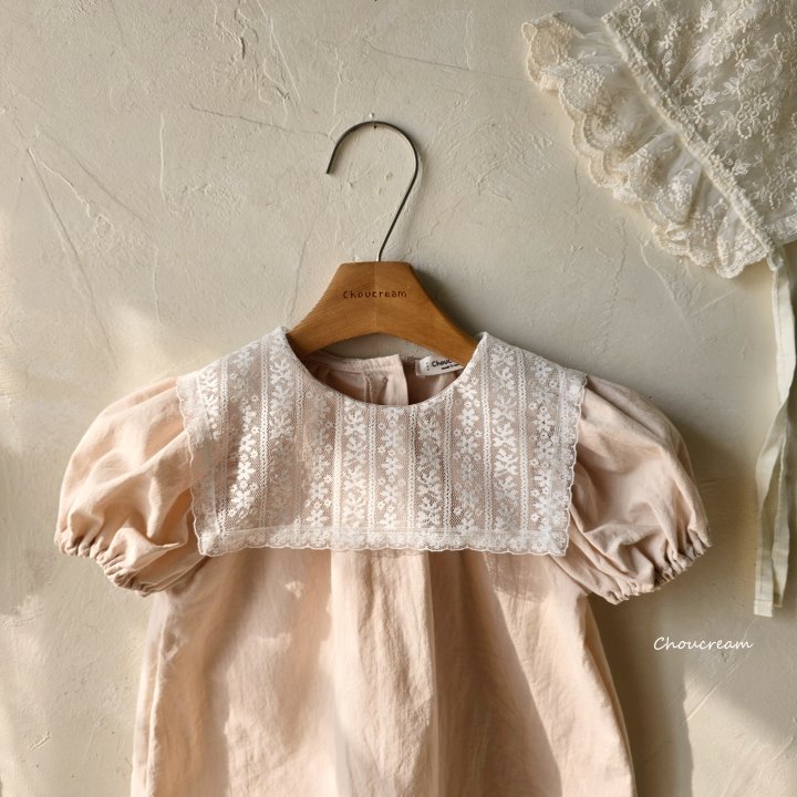 Choucream - Korean Baby Fashion - #onlinebabyboutique - Lace Collar Dress - 4