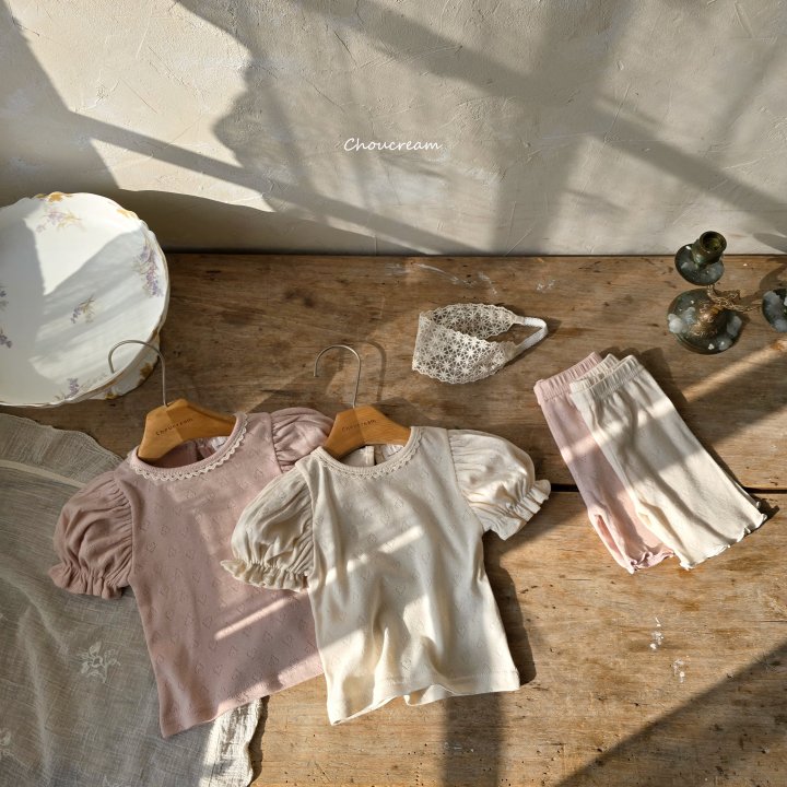Choucream - Korean Baby Fashion - #smilingbaby - Eyelet Puff Tee - 2