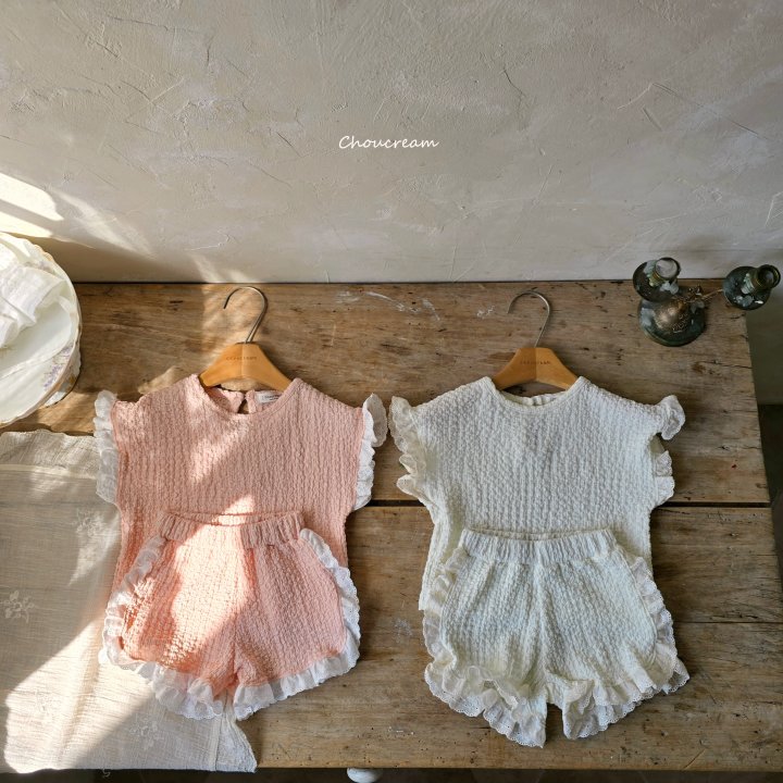 Choucream - Korean Baby Fashion - #smilingbaby - Liz Frill Set (Top + Shorts Set) - 2