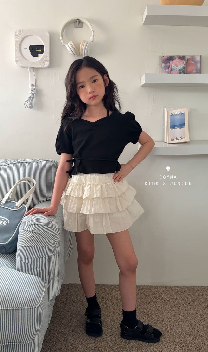 Comma - Korean Children Fashion - #childrensboutique - Strap Puff Tee - 3