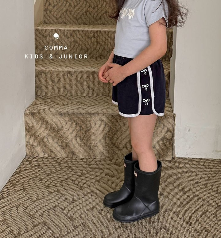 Comma - Korean Children Fashion - #childrensboutique - Ribbon Terry Shorts