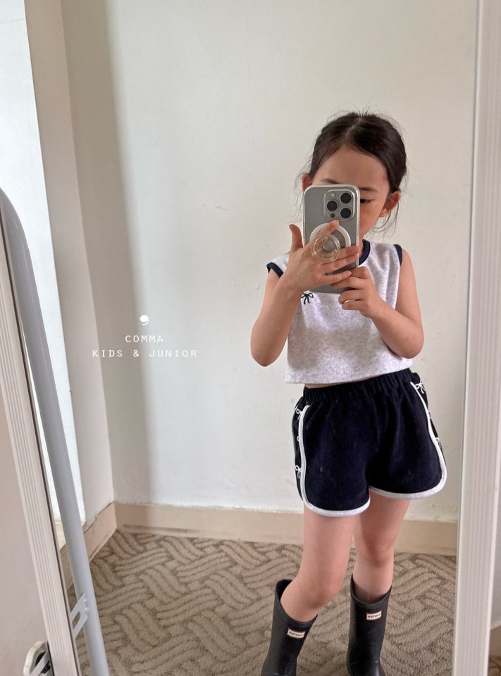 Comma - Korean Children Fashion - #childrensboutique - Terry Ribbon Sleeveless - 10