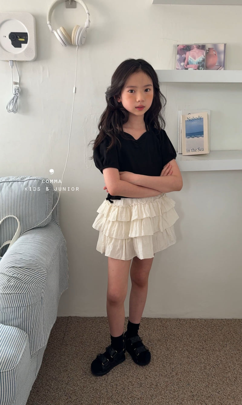 Comma - Korean Children Fashion - #childrensboutique - Strap Puff Tee - 4