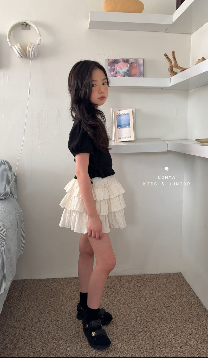 Comma - Korean Children Fashion - #discoveringself - Strap Puff Tee - 5