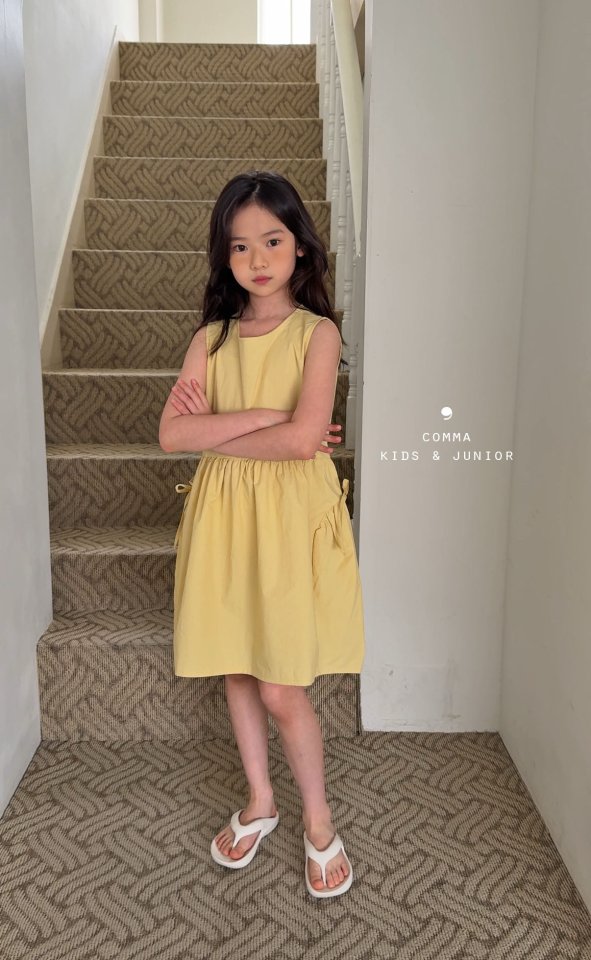 Comma - Korean Children Fashion - #kidsshorts - Ribbon Sleeveless One-piece - 8