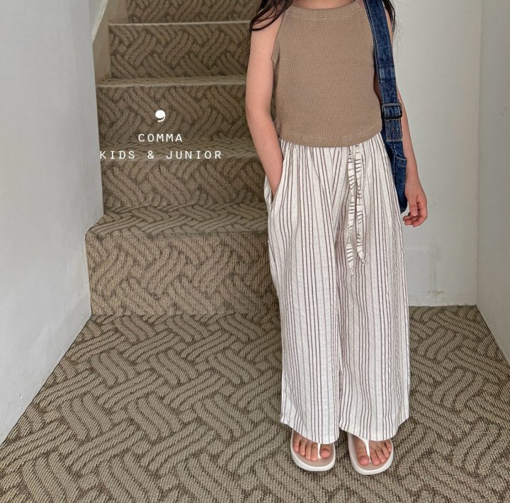 Comma - Korean Children Fashion - #kidsstore - Flowy Long Pants (Light Beige) - 3