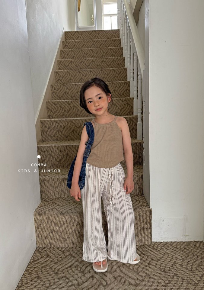 Comma - Korean Children Fashion - #kidsstore - Flowy Long Pants (Light Beige) - 4