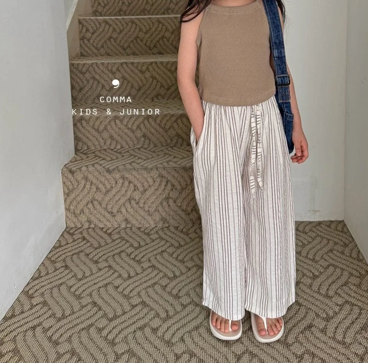 Comma - Korean Children Fashion - #kidzfashiontrend - Flowy Long Pants (Night Stripe) - 3