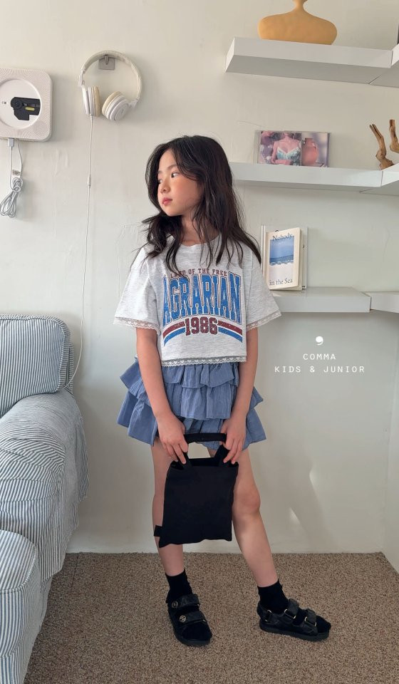 Comma - Korean Children Fashion - #minifashionista - Lace Print Tee