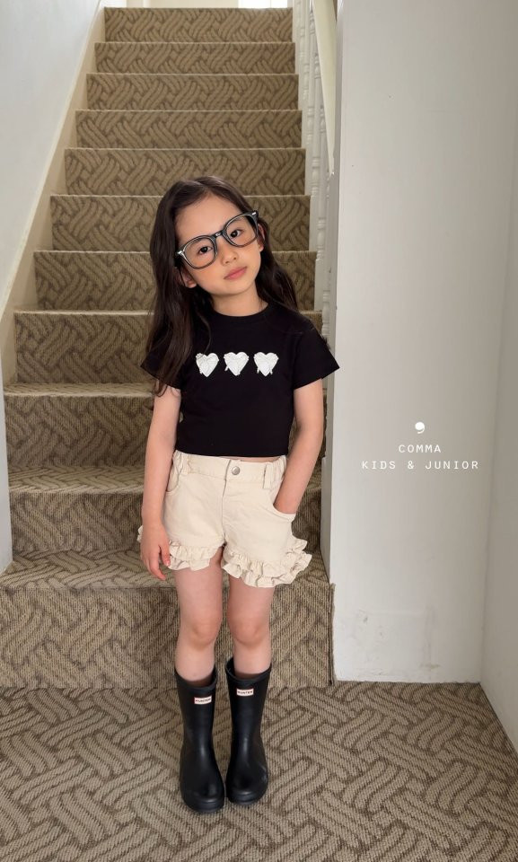 Comma - Korean Children Fashion - #prettylittlegirls - Heart Pearl Tee