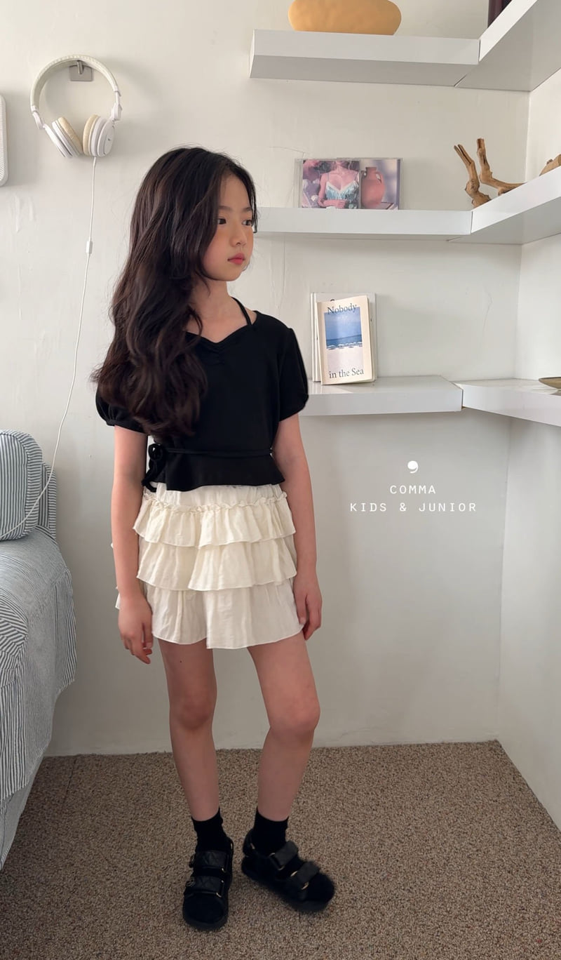 Comma - Korean Children Fashion - #stylishchildhood - Strap Puff Tee
