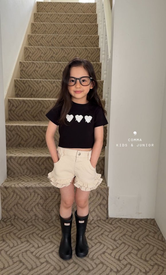 Comma - Korean Children Fashion - #toddlerclothing - Heart Pearl Tee - 3