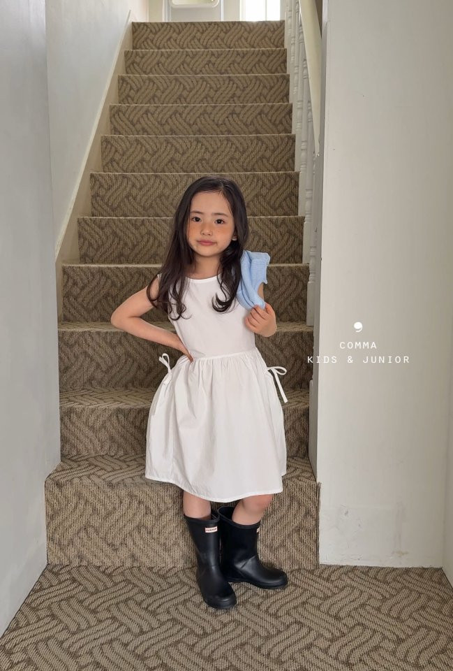 Comma - Korean Children Fashion - #toddlerclothing - Ribbon Sleeveless One-piece