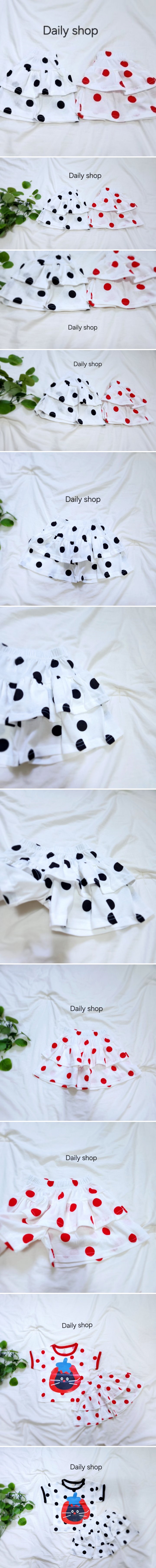 Daily shop - Korean Children Fashion - #Kfashion4kids - Dot Tiered Skirted Pants