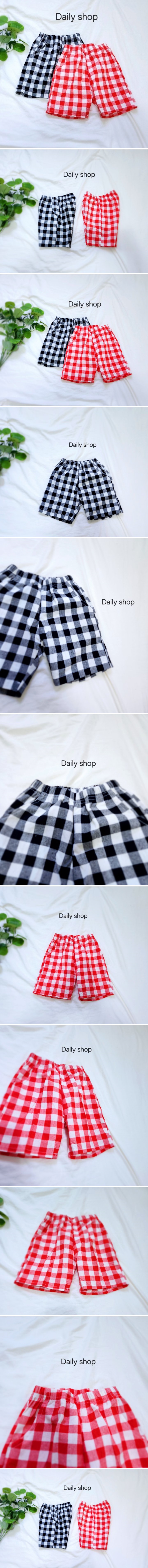 Daily shop - Korean Children Fashion - #todddlerfashion - Check Cotton Linen Pants