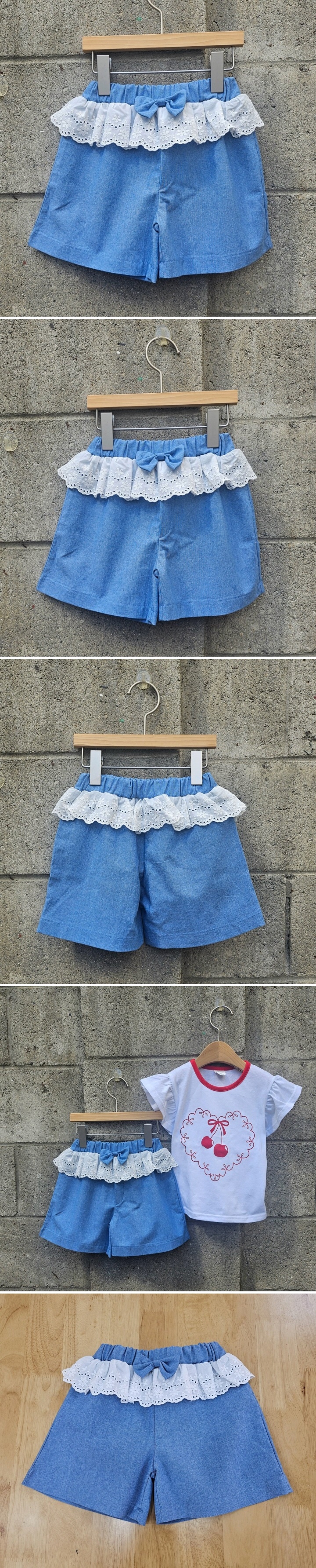 Dazzling - Korean Children Fashion - #designkidswear - Denim Waist Lace Shorts